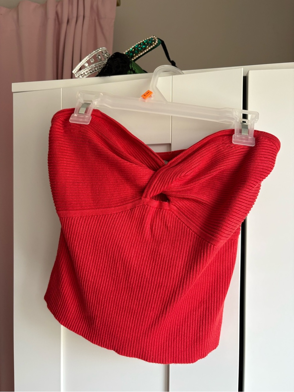 Abercrombie & Fitch Red Ribbed Strapless Camisole
